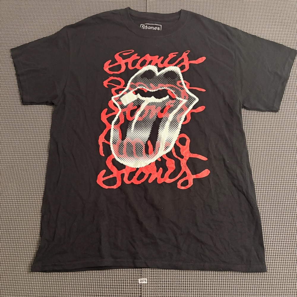 Rolling Stones Graphic T-Shirt Mens Large Black Red Tongue Logo 2017 Bravado